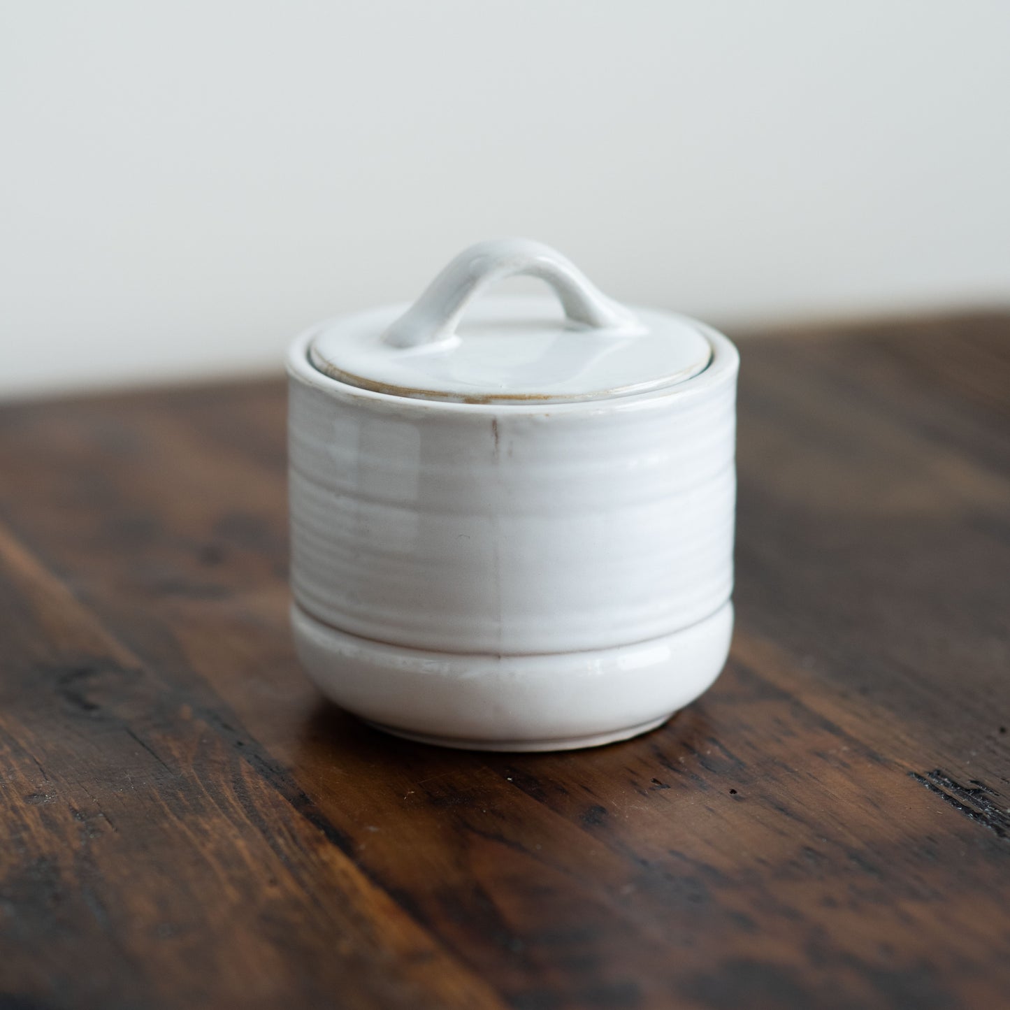 White Canister with Lid