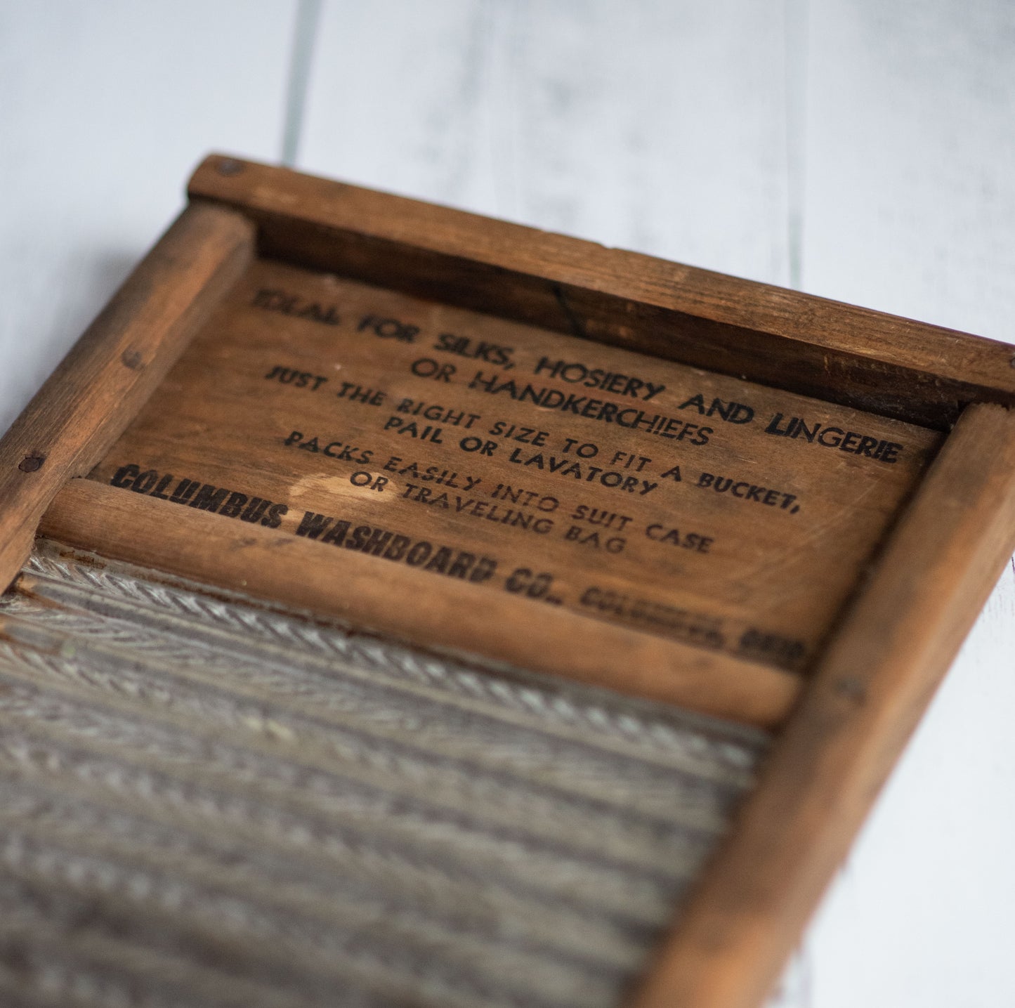 Vintage 1940s Columbus Washboard Co. Travel Washboard
